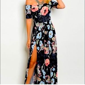 Gibiu Off Shoulder Floral Maxi